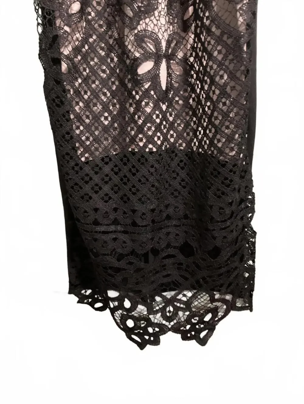 Elly Bazaar Black Lace Midi Dress with Sleeveless Design Large - Picture 3 of 11